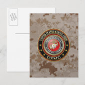 USMC-Emblem [Special Edition] [3D] Postkarte (Vorne/Hinten)