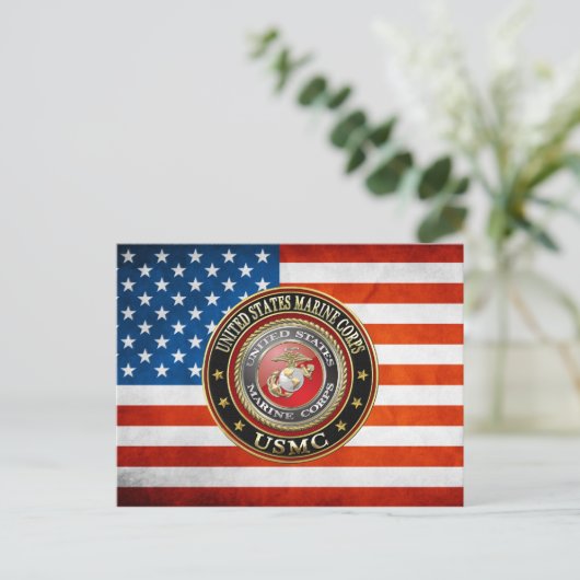 USMC-Emblem [Special Edition] [3D] Postkarte (Stehend Vorderseite)