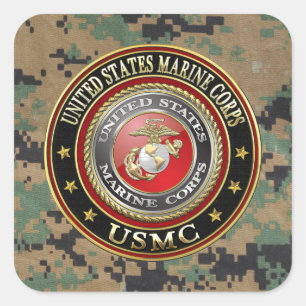 USMC-Emblem [Special Edition] [3D] Quadratischer Aufkleber