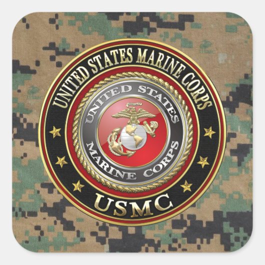 USMC-Emblem [Special Edition] [3D] Quadratischer Aufkleber (Vorderseite)