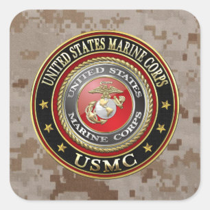 USMC-Emblem [Special Edition] [3D] Quadratischer Aufkleber