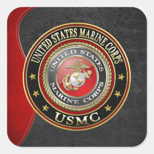 USMC-Emblem [Special Edition] [3D] Quadratischer Aufkleber