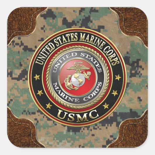 USMC-Emblem [Special Edition] [3D] Quadratischer Aufkleber (Vorderseite)