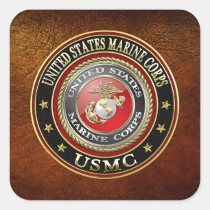 USMC-Emblem [Special Edition] [3D] Quadratischer Aufkleber