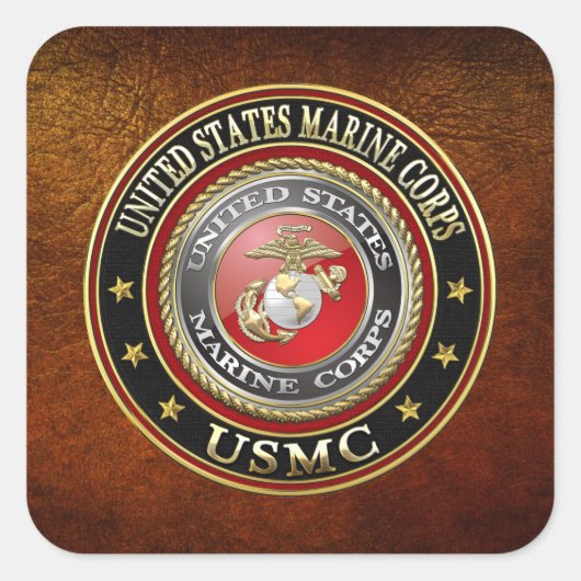 USMC-Emblem [Special Edition] [3D] Quadratischer Aufkleber (Vorderseite)