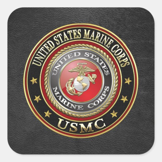 USMC-Emblem [Special Edition] [3D] Quadratischer Aufkleber (Vorderseite)