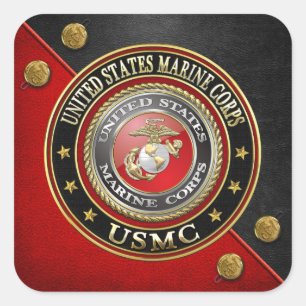 USMC-Emblem [Special Edition] [3D] Quadratischer Aufkleber