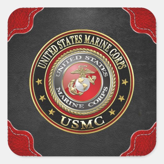USMC-Emblem [Special Edition] [3D] Quadratischer Aufkleber (Vorderseite)