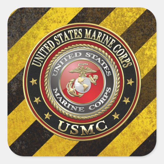 USMC-Emblem [Special Edition] [3D] Quadratischer Aufkleber (Vorderseite)