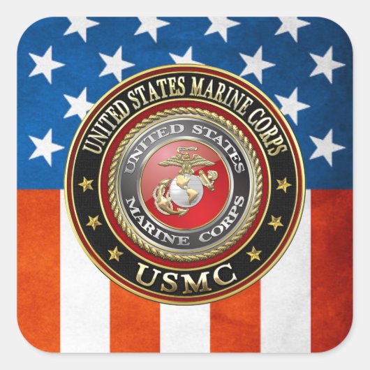 USMC-Emblem [Special Edition] [3D] Quadratischer Aufkleber (Vorderseite)