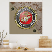 USMC-Emblem und Uniform [3D] Poster (Küche)