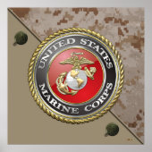 USMC-Emblem und Uniform [3D] Poster (Vorne)