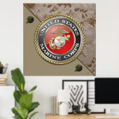 USMC-Emblem und Uniform [3D] Poster (Heimbüro)