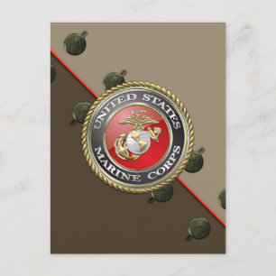 USMC-Emblem und Uniform [3D] Postkarte