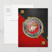 USMC-Emblem und Uniform [3D] Postkarte (Vorne/Hinten)