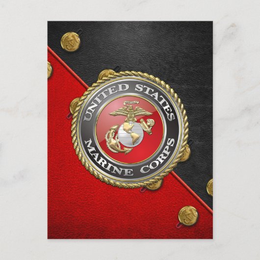 USMC-Emblem und Uniform [3D] Postkarte (Vorderseite)