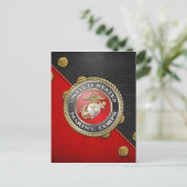 USMC-Emblem und Uniform [3D] Postkarte (Stehend Vorderseite)