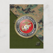 USMC-Emblem und Uniform [3D] Postkarte (Vorderseite)