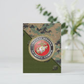 USMC-Emblem und Uniform [3D] Postkarte (Stehend Vorderseite)