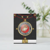 USMC-Emblem und Uniform [3D] Postkarte (Stehend Vorderseite)