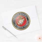 USMC-Emblem und Uniform [3D] Runder Aufkleber (Umschlag)