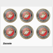 USMC-Emblem und Uniform [3D] Runder Aufkleber (Blatt)