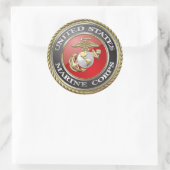 USMC-Emblem und Uniform [3D] Runder Aufkleber (Tasche)