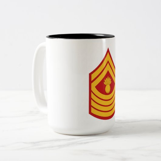 USMC First Sergeant Rangabzeichen Kaffeetasse (Vorderseite Links)