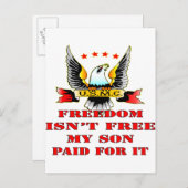 USMC Freedom Isn't Free My Son Paid For It Postkarte (Vorne/Hinten)