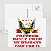 USMC Freedom ist nicht kostenlos mein Ehemann beza Postkarte (Vorne/Hinten)