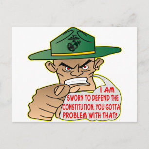 USMC Ich bin vereidigt, die Verfassung zu verteidi Postkarte