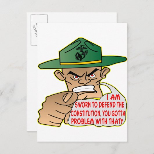 USMC Ich bin vereidigt, die Verfassung zu verteidi Postkarte (Vorne/Hinten)