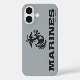 USMC Logo gestapelt - Schwarz iPhone 16 Hülle