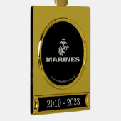 USMC Logo gestapelt - weiß Banner-Ornament Gold (Rechts)