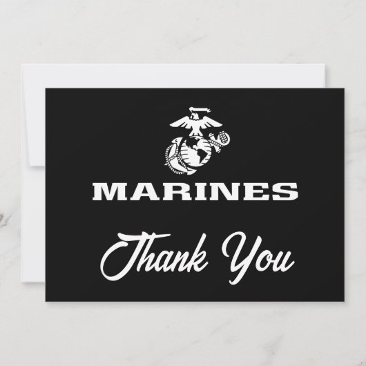 USMC Logo gestapelt - weiß Dankeskarte (Vorderseite)