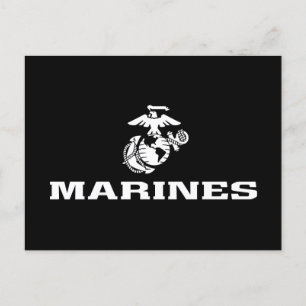 USMC Logo gestapelt - weiß Feiertagspostkarte