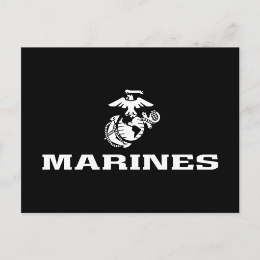 USMC Logo gestapelt - weiß Feiertagspostkarte (Vorderseite)