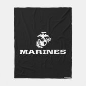 USMC Logo gestapelt - weiß Fleecedecke (Vorderseite)