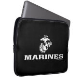 USMC Logo gestapelt - weiß Laptopschutzhülle (Vorne Rechts)