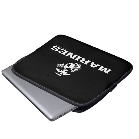 USMC Logo gestapelt - weiß Laptopschutzhülle (Vorne Knopf)