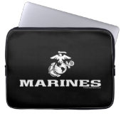USMC Logo gestapelt - weiß Laptopschutzhülle (Vorderseite)