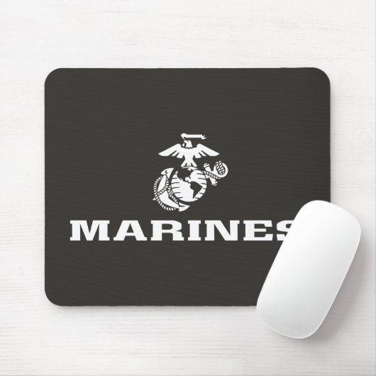 USMC Logo gestapelt - weiß Mousepad (Mit Mouse)