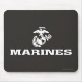 USMC Logo gestapelt - weiß Mousepad (Vorne)