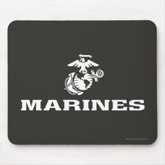 USMC Logo gestapelt - weiß Mousepad (Vorne)