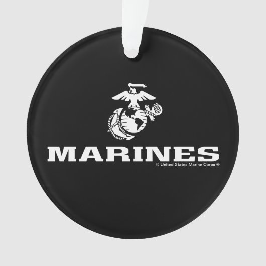 USMC Logo gestapelt - weiß Ornament (Vorderseite)