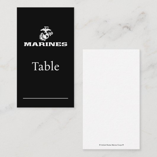 USMC Logo gestapelt - weiß Platzkarte (Vorne/Hinten)