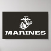 USMC Logo gestapelt - weiß Poster (Vorne)