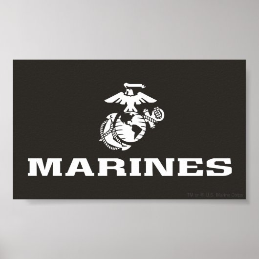 USMC Logo gestapelt - weiß Poster (Vorne)