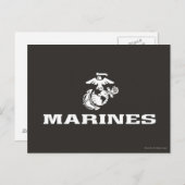 Usmc-Logo gestapelt - Weiß Postkarte (Vorne/Hinten)