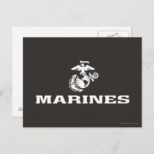 Usmc-Logo gestapelt - Weiß Postkarte (Vorne/Hinten)